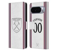 Head Case Designs sous Licence Officielle West Ham United FC Coutume Personnalisé Away Trousse 2023/24 Étui Portefeuille en Cuir Compatible avec Google Pixel 10 Pro XL