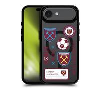 Head Case Designs sous Licence Officielle West Ham United FC Icônes Icône de Logo Black Shockproof Bumper Case [Military Grade] Compatible with Apple iPhone 17 Air and Compatible with MagSafe
