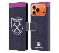 Head Case Designs sous Licence Officielle West Ham United FC Third 2019/20 Crête Kit Étui Portefeuille en Cuir Compatible avec Apple iPhone 17 Pro Max