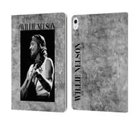Head Case Designs sous Licence Officielle Willie Nelson Black and White Grunge Étui Portefeuille en Cuir Compatible avec Apple iPad Air 13 2024/2025