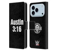 Head Case Designs sous Licence Officielle WWE 3:16 Stone Cold Steve Austin Étui Portefeuille en Cuir Compatible avec Apple iPhone 17 Pro