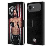 Head Case Designs sous Licence Officielle WWE AJ Styles Drapeau D'Américain Superstars Étui Portefeuille en Cuir Compatible avec Apple iPhone 17 Air