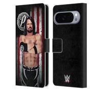 Head Case Designs sous Licence Officielle WWE AJ Styles Drapeau D'Américain Superstars Étui Portefeuille en Cuir Compatible avec Google Pixel 10 Pro XL