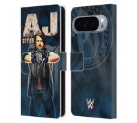 Head Case Designs sous Licence Officielle WWE AJ Styles Superstars Étui Portefeuille en Cuir Compatible avec Google Pixel 10 Pro XL