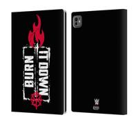 Head Case Designs sous Licence Officielle WWE Burn It Down Seth Rollins Étui Portefeuille en Cuir Compatible avec Apple iPad Pro 11 M4 2024