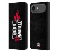 Head Case Designs sous Licence Officielle WWE Burn It Down Seth Rollins Étui Portefeuille en Cuir Compatible avec Apple iPhone 17 Air