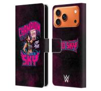 Head Case Designs sous Licence Officielle WWE Champion du Ciel Iyo Sky Étui Portefeuille en Cuir Compatible avec Apple iPhone 17 Pro Max