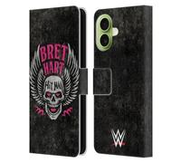 Head Case Designs sous Licence Officielle WWE Crâne De Hitman Bret Hart Étui Portefeuille en Cuir Compatible avec Apple iPhone 17
