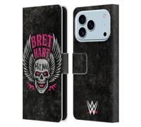 Head Case Designs sous Licence Officielle WWE Crâne De Hitman Bret Hart Étui Portefeuille en Cuir Compatible avec Apple iPhone 17 Pro