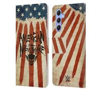 Head Case Designs sous Licence Officielle WWE Drapeau Américain du Cauchemar Graphiques de Cody Rhodes Étui Portefeuille en Cuir Compatible avec Samsung Galaxy A34 5G
