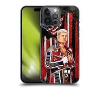 Head Case Designs sous Licence Officielle WWE Drapeau Américain Nightmare Cody Rhodes Coque Dure pour l'arrière Compatible avec Apple iPhone 14 Pro Max
