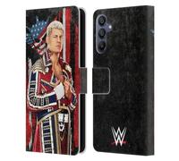 Head Case Designs sous Licence Officielle WWE Drapeau Superstar Cody Rhodes Étui Portefeuille en Cuir Compatible avec Samsung Galaxy A15