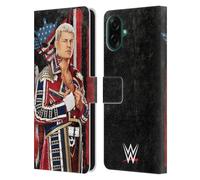 Head Case Designs sous Licence Officielle WWE Drapeau Superstar Cody Rhodes Étui Portefeuille en Cuir Compatible avec Samsung Galaxy A07