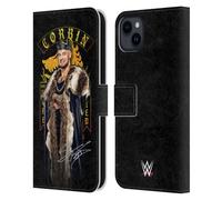 Head Case Designs sous Licence Officielle WWE EOD Image Baron Corbin Étui Portefeuille en Cuir Compatible avec Apple iPhone 15 Plus