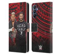 Head Case Designs sous Licence Officielle WWE Groupe The Bloodline Étui Portefeuille en Cuir Compatible avec Samsung Galaxy A15
