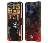 Head Case Designs sous Licence Officielle WWE Grunge Roman Reigns Étui Portefeuille en Cuir Compatible avec Samsung Galaxy A21s (2020)