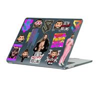 Head Case Designs sous Licence Officielle WWE Icones Seth Rollins Coque Ordinateur Portable Noir Pailleté Armure Cristal Compatible avec MacBook Air 13.6" M2 A2681/M3 A3113/M4 A3240 2022/2024/2025