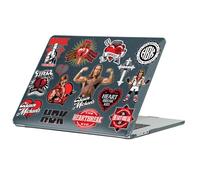 Head Case Designs sous Licence Officielle WWE Icones Shawn Michaels Coque Ordinateur Portable Noir Pailleté Armure Cristal Compatible avec MacBook Air 13.6" M2 A2681/M3 A3113/M4 A3240 2022/2024/2025