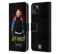 Head Case Designs sous Licence Officielle WWE Image LED 2 Jeff Hardy Étui Portefeuille en Cuir Compatible avec Apple iPhone 15 Plus