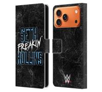 Head Case Designs sous Licence Officielle WWE Logotype Seth Rollins Étui Portefeuille en Cuir Compatible avec Apple iPhone 17 Pro Max