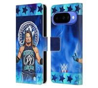Head Case Designs sous Licence Officielle WWE Portrait AJ Styles Étui Portefeuille en Cuir Compatible avec Google Pixel 10