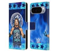 Head Case Designs sous Licence Officielle WWE Portrait AJ Styles Étui Portefeuille en Cuir Compatible avec Google Pixel 10 Pro XL