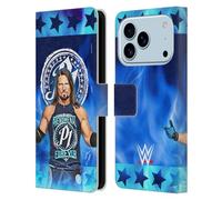 Head Case Designs sous Licence Officielle WWE Portrait AJ Styles Étui Portefeuille en Cuir Compatible avec Apple iPhone 17 Pro