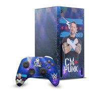 Head Case Designs Sous Licence Officielle WWE Portrait CM Punk Enveloppement De Console De Jeu Et Skins Pour Manette De Jeu Ensemble compatible avec Xbox Series X