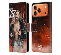Head Case Designs sous Licence Officielle WWE Portrait Graphique Seth Rollins Étui Portefeuille en Cuir Compatible avec Apple iPhone 17 Pro Max