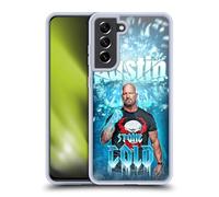 Head Case Designs sous Licence Officielle WWE Portrait Stone Cold Steve Austin Coque en Gel [Protection de Qualité Militaire] Compatible avec Samsung Galaxy S21 FE 5G Et Compatible avec MagSafe