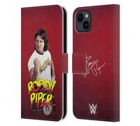 Head Case Designs sous Licence Officielle WWE Position Rétro Rowdy Roddy Piper Étui Portefeuille en Cuir Compatible avec Apple iPhone 15 Plus
