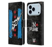Head Case Designs sous Licence Officielle WWE Retourner CM Punk Étui Portefeuille en Cuir Compatible avec Apple iPhone 17 Pro