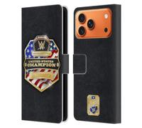 Head Case Designs sous Licence Officielle WWE Smackdown Tag Team Champion Ceintures de Titre Étui Portefeuille en Cuir Compatible avec Apple iPhone 17 Pro Max
