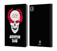 Head Case Designs sous Licence Officielle WWE Stone Cold White Skull Superstars 5 Étui Portefeuille en Cuir Compatible avec Apple iPad Pro 11 M4 2024