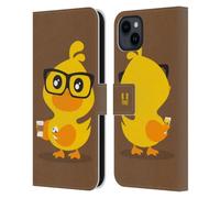 Head Case Designs Taille Basse Kawaii Canard Étui Portefeuille en Cuir Compatible avec Apple iPhone 15 Plus