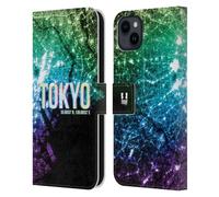Head Case Designs Tokyo Lumières de La Ville Étui Portefeuille en Cuir Compatible avec Apple iPhone 15 Plus
