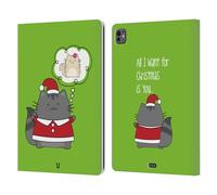 Head Case Designs Tout Que Je Veux pour Noël Est Vous Wilburs Noël Étui Portefeuille en Cuir Compatible avec Apple iPad Pro 13 M4 2024