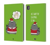 Head Case Designs Tout Que Je Veux pour Noël Est Vous Wilburs Noël Étui Portefeuille en Cuir Compatible avec Apple iPad Pro 11 M4 2024