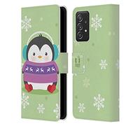 Head Case Designs Vert Kawaii Manchots de Noël Étui Portefeuille en Cuir Compatible avec Galaxy A52 / A52s / 5G (2021)