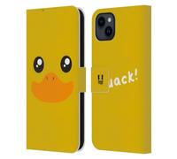 Head Case Designs Visage Kawaii Canard Étui Portefeuille en Cuir Compatible avec Apple iPhone 15 Plus