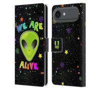 Head Case Designs We are Alive Aliens Étui portefeuille en cuir compatible avec Apple iPhone 17 Air