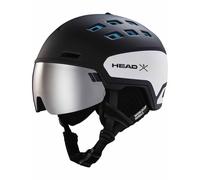 Casque Head Radar WCR noir blanc avec verre à effet miroir gris - XS-S