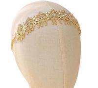 Head Coin Headdress Bride Wedding Headchain Women's Party Headpiece Traditional Jewelry pour les occasions spéciales et les festivals(Golden 1)