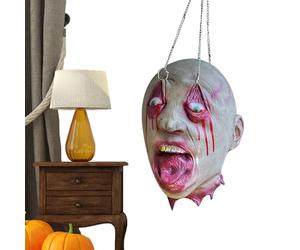 Head Halloween Decorations - Scary Body Part Ornaments With Realistic Texture | Horror Maze Yard Display | Severed Head Prop For Escape Room, Theater Production, Haunted House Party, Indoor Outdoor Sp