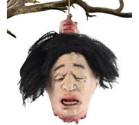 Head Head Halloween Prop - 44 Cm Tête De Suspension Sanglante Grandeur Nature avec Les Cheveux | Casque d'horreur en Latex pour La Maison Hantée | Décoration Extérieure Intérieure Effrayante Réaliste