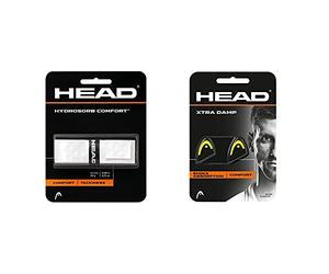 HEAD Hydrosorb Accessoire Mixte Adulte, Blanc, Taille Unique & Antivibrateur Xtra Accessoire Mixte Adulte, Jaune, Taille Unique