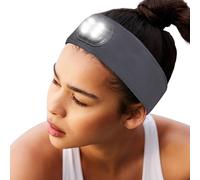 HEAD LIGHTZ Headlightz by Roq Innovation Lampe de Poche Bandeau Réglable Rembourré avec Lumière Lampe Frontale LED Bandeau Lumières pour Frontale Unisexe Rechargeable Gris