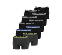 HEAD Lot de 10 boxers basiques pour hommes - Couleur : noir/noir/bleu foncé/vert citron (vert foncé) - Taille M, Noir et bleu sarcelle fantôme