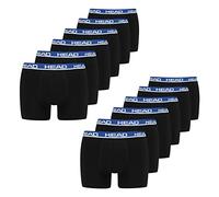 HEAD Lot de 12 boxers basiques en coton stretch pour homme, Noir/bleu (008), M