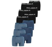HEAD Lot de 12 boxers basiques en coton stretch pour homme, Noir/bleu Heaven, L